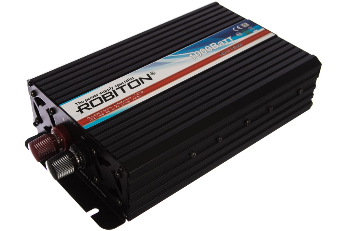 Инвертор 1000W две евро розетки Robiton R1000 13203