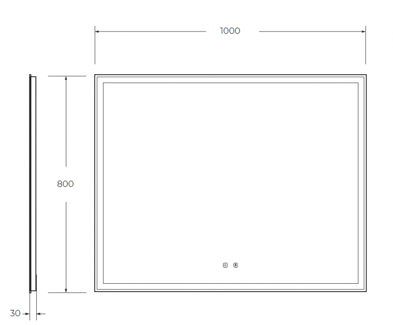 Зеркало BelBagnoSPC-GRT-1000-800-LED-TCH-SND 100x80 см с голос. управлением, антипар