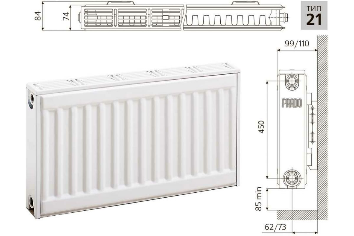 Стальной панельный радиатор Prado CLASSIC 21x500x2000 C215002000