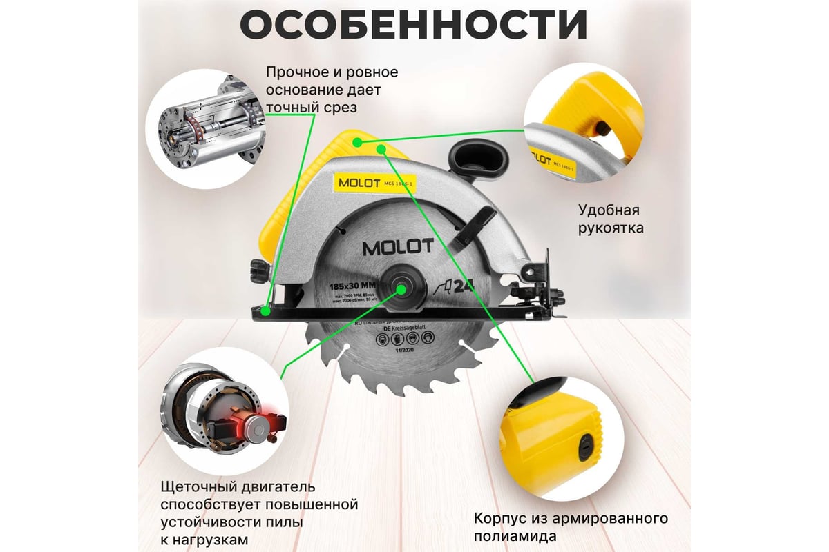 Циркулярная пила Molot MCS 1865-1 0329138