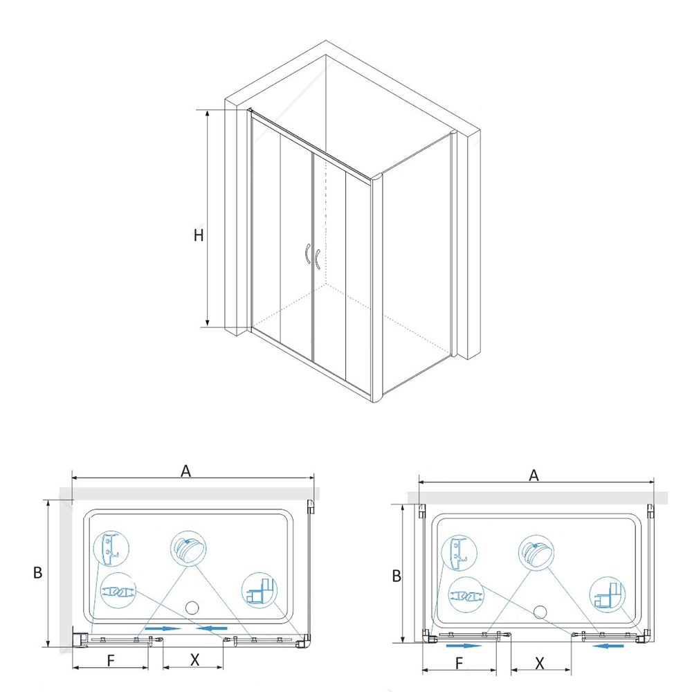 Душевой уголок RGW Passage PA-41 170x80 хром, матовое