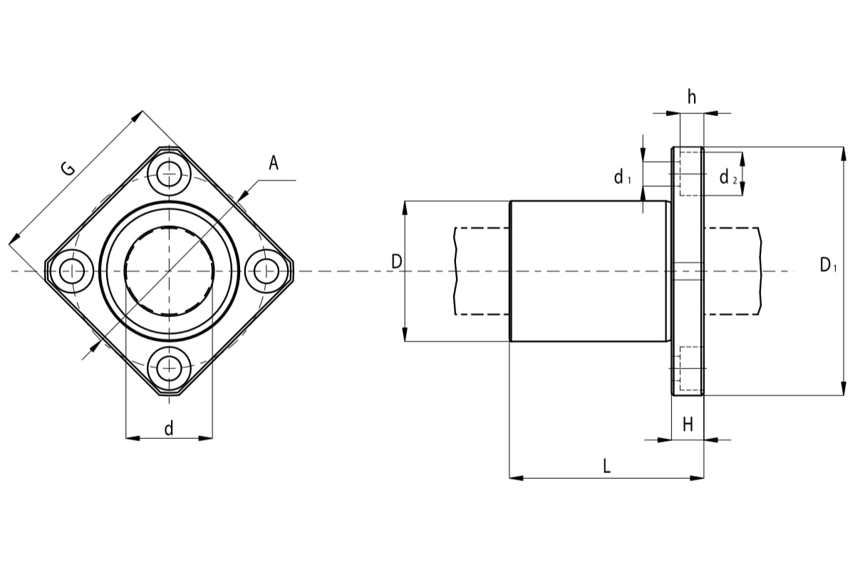 Линейный подшипник TECHNIX LMEK50UU/KBK50PP