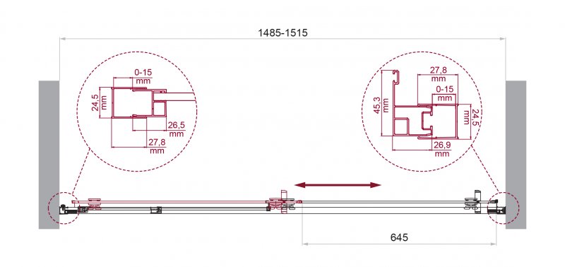 Душевая дверь BelBagno LUCE-BF-1-150-C-Cr 150x195 прозрачная, хром