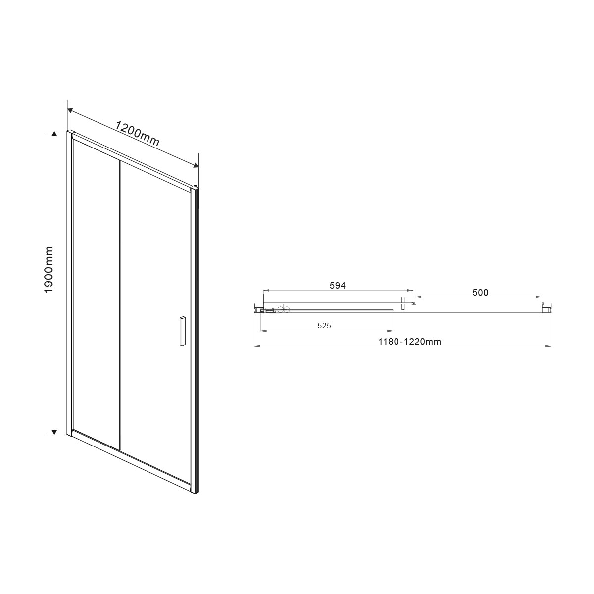 Душевая дверь Vincea Garda VDS-1G120CLGM 120x190 вороненая сталь, прозрачная