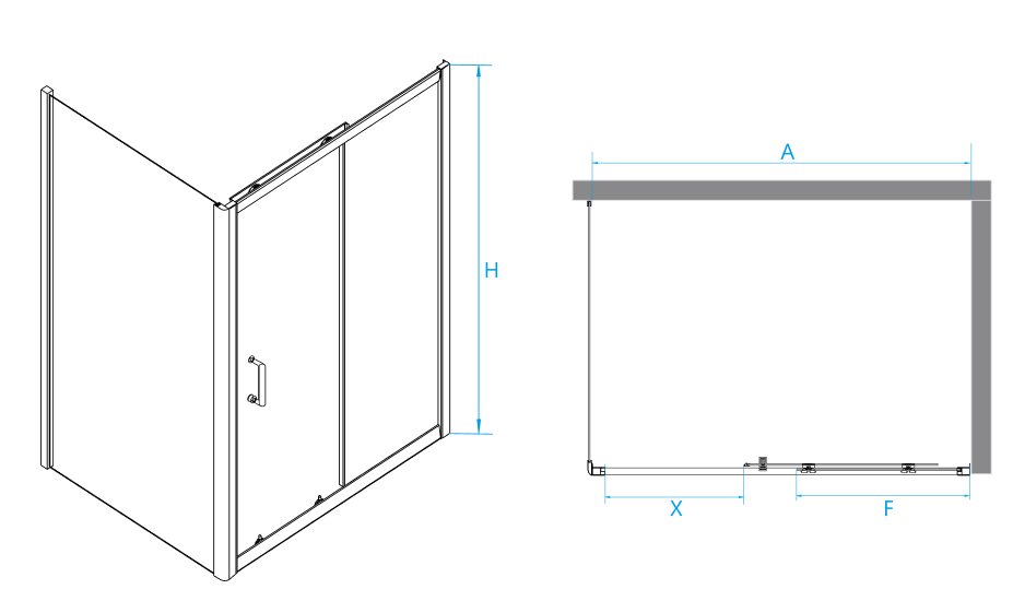 Душевой уголок RGW Passage PA-74 (PA-14B + Z-050-2B) 150x100, прозрачное, черный, 410874150-14