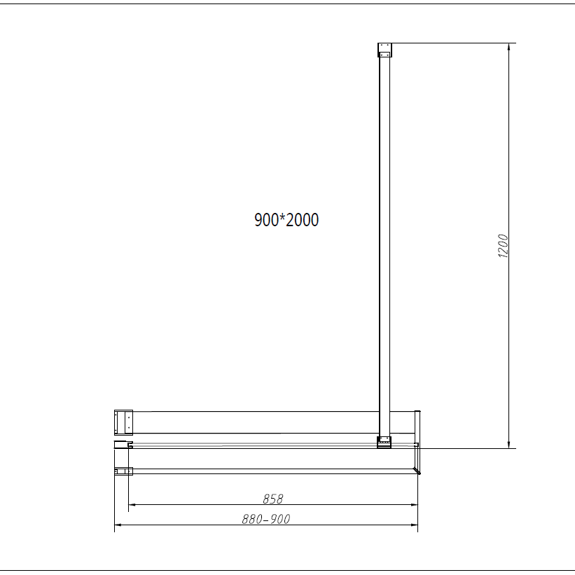 Душевая перегородка Vincea Walk-In VSW-4HR900CL 90x200 хром, прозрачное