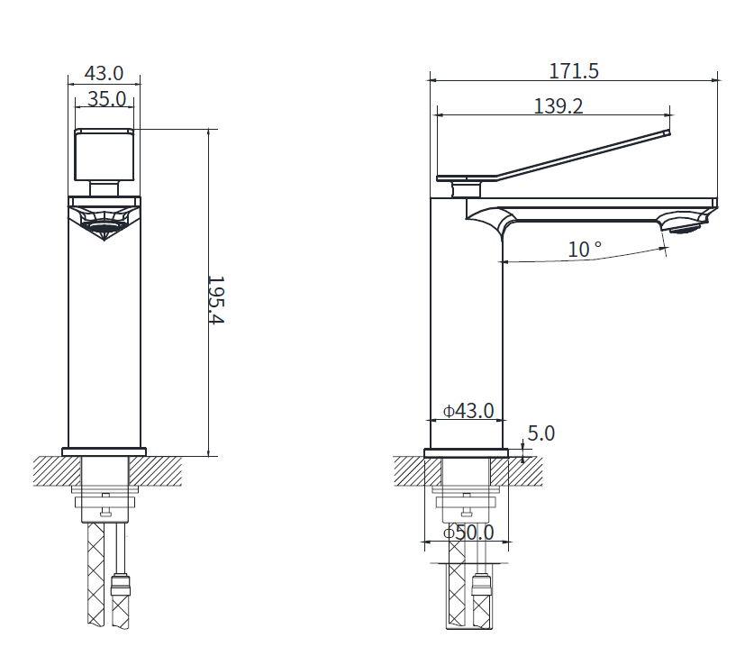 Смеситель для раковины Vincea Verse VBF-2VE1MB черный матовый