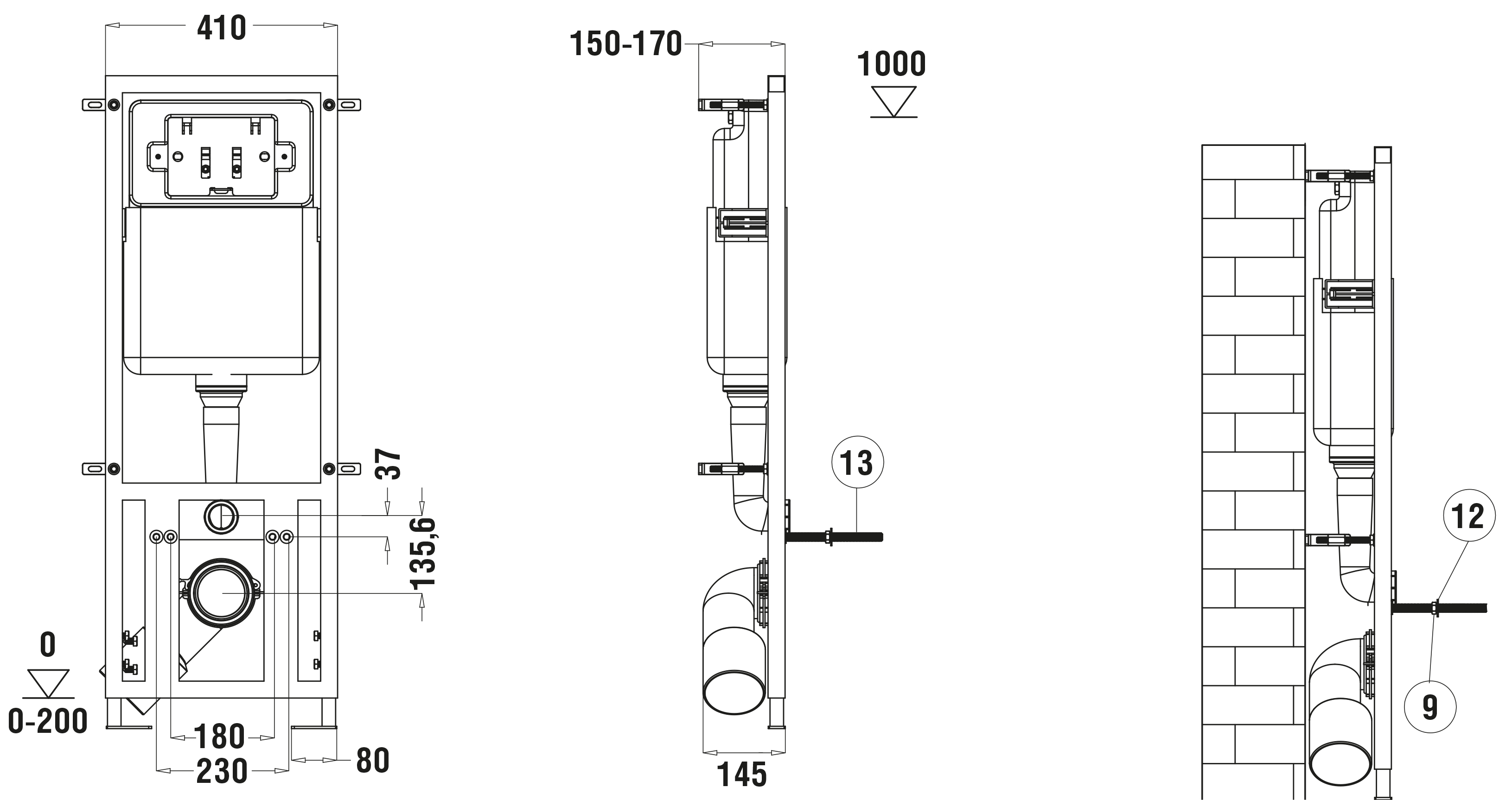 Комплект Weltwasser 10000010836 унитаз Merzbach 041 MT-BL + инсталляция Marberg 410 + кнопка Mar 410 SE