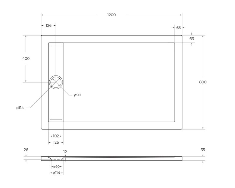 Поддон для душа BelBagno Due TRAY-BB-DUE-AH-120/80-4-W0 120x80 белый