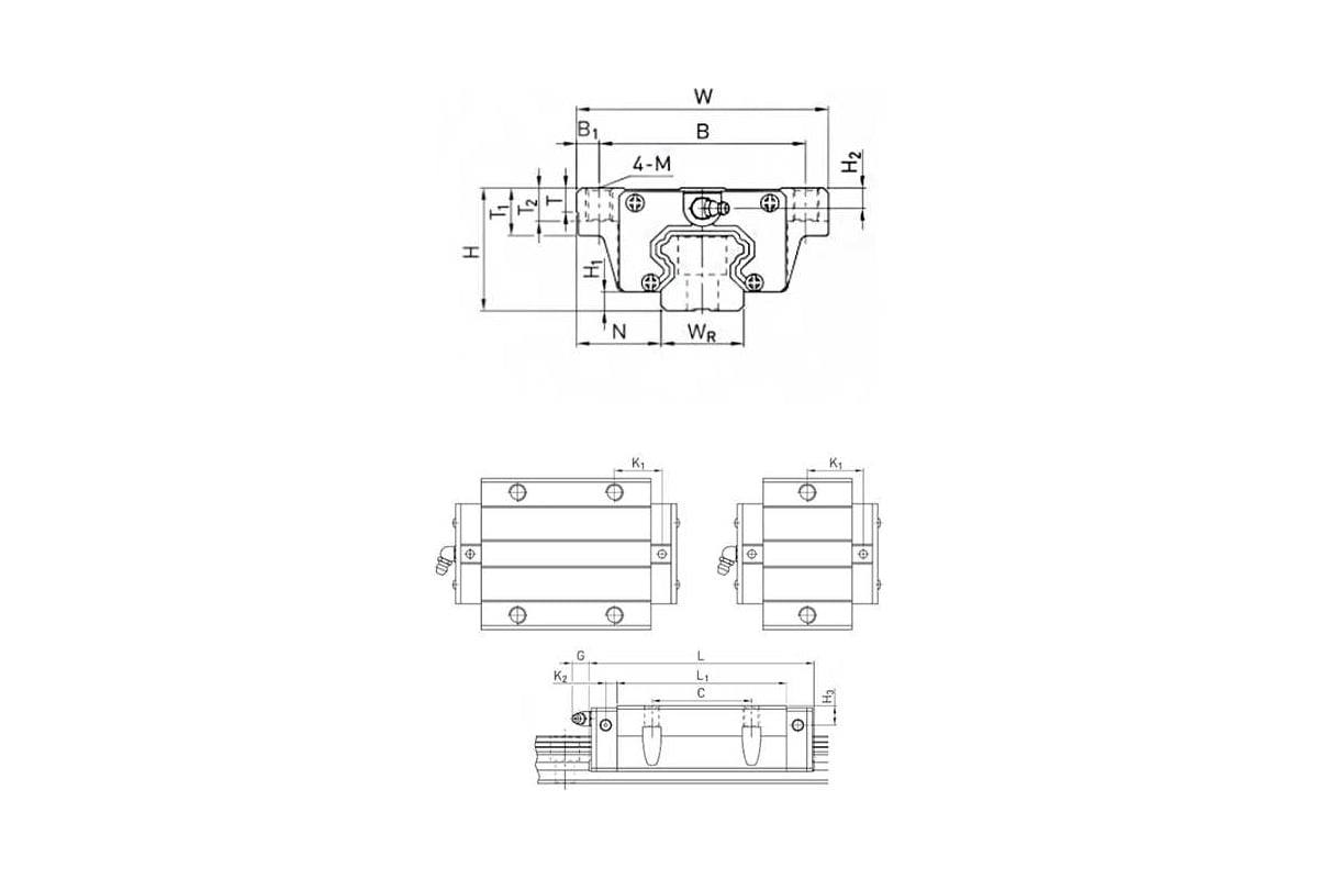 Каретка TECHNIX HGW25HCZAHZZ (HCW25HCZAHZZ)