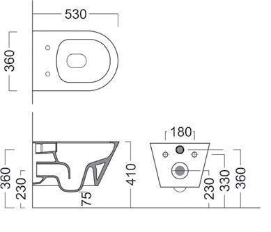 Подвесной унитаз Kerama Marazzi Plaza Modern PLMR.wc.02, безободковый