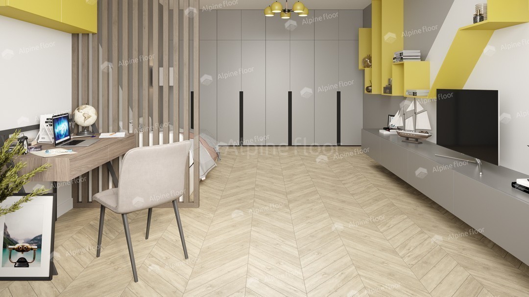 Виниловый ламинат Alpine Floor Chevron Alpine LVT Сонома 555x127x2.5 мм, ECO 20-7B