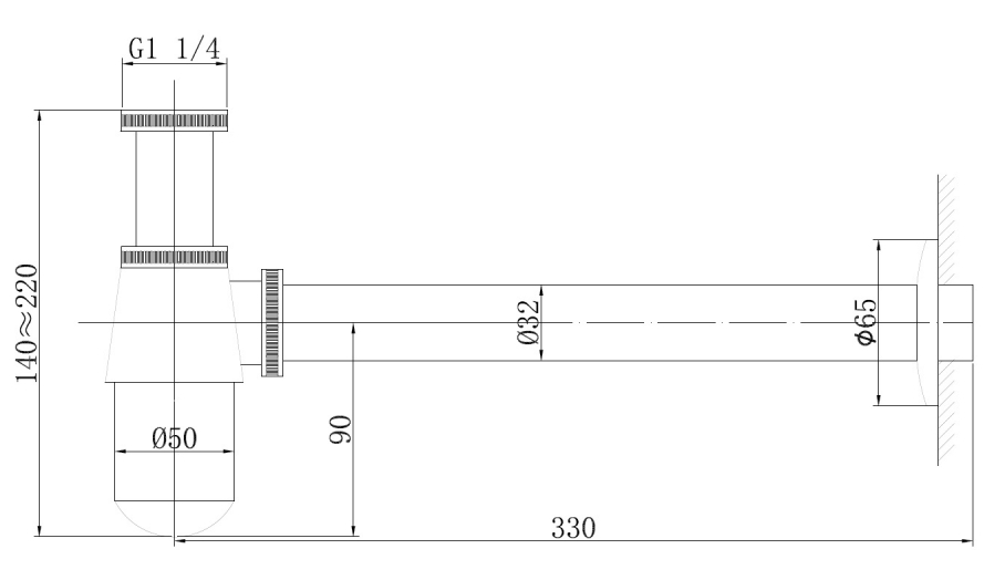 Сифон для раковины Abber AF0032B матовый черный