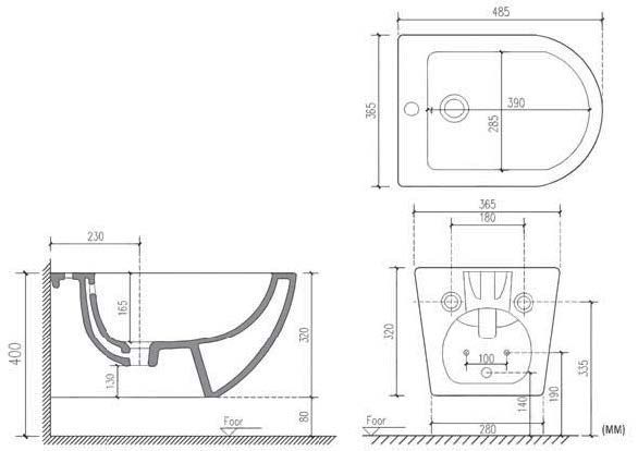 Подвесное биде Art&Max Ovale AM011BH