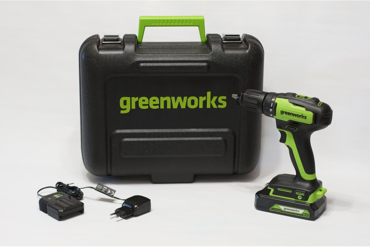 Аккумуляторная дрель-шуруповерт GreenWorks GD24DD35K2 3704007UA