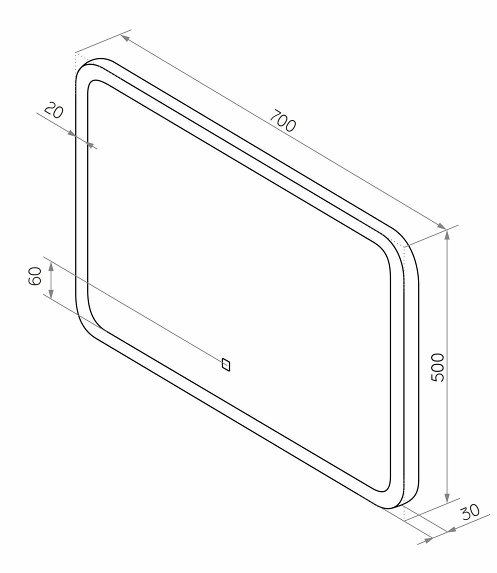 Зеркало Континент Demure Led 70x50 см с подсветкой ЗЛП168