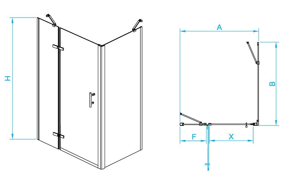 Душевой уголок RGW Passage PA-77B (PA-07BL / Z-050-2B / O-204) 100x70 черный, левый 41087707-084L