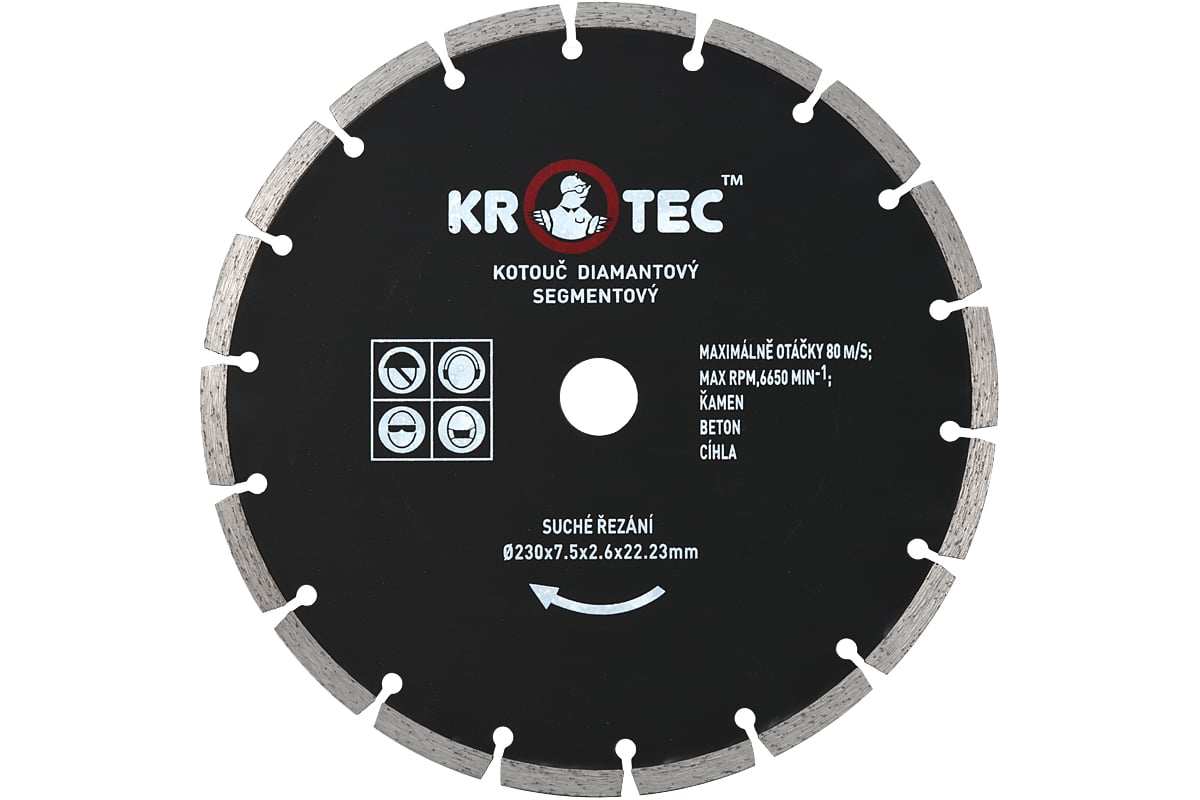 Диск алмазный сегментный (230x22.2 мм) KROTEC 5606005