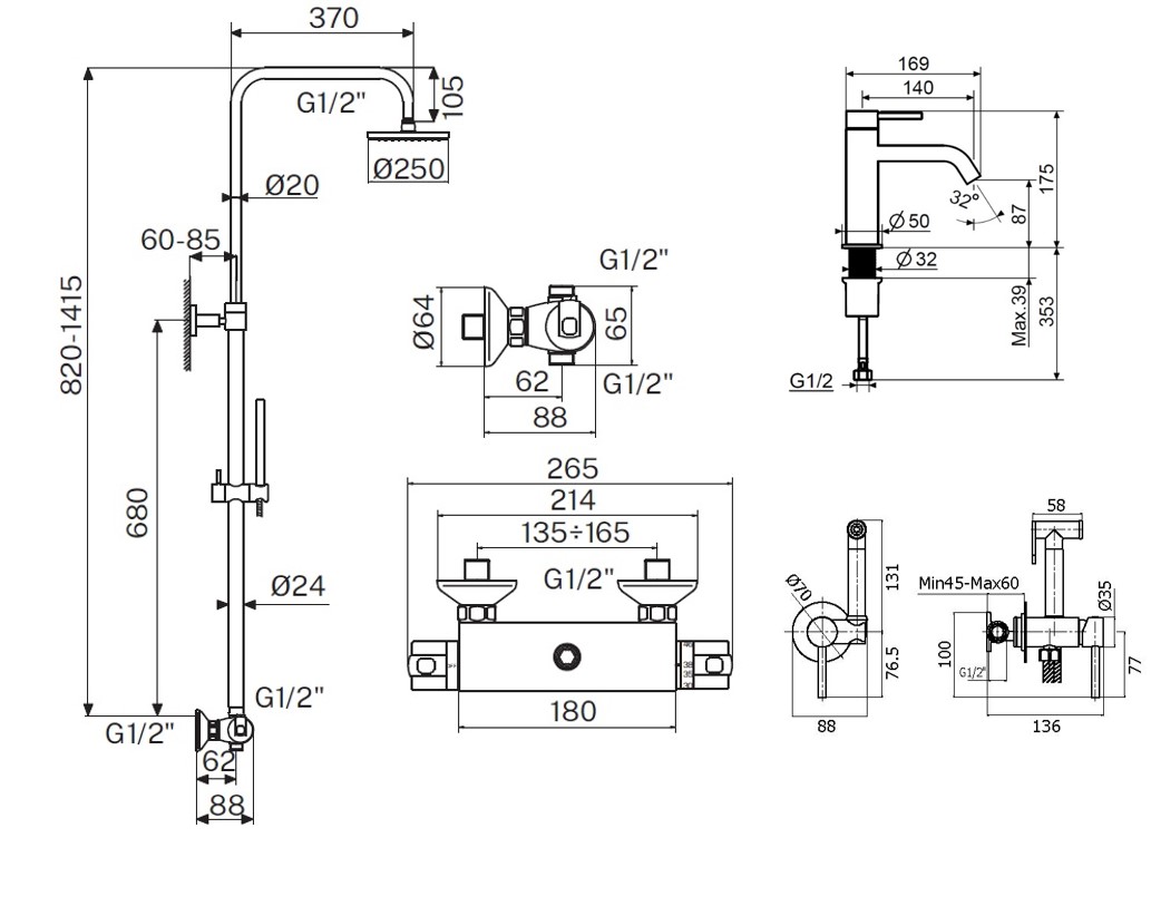 Душевой набор Plumberia IXO KITZXO6302CR53 хром