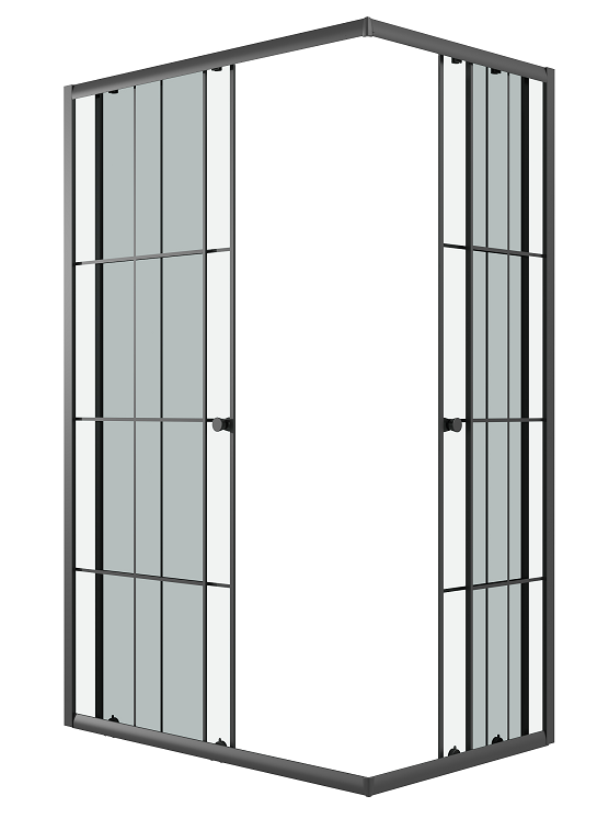 Душевой уголок Niagara Eco NG-1018-14QKL 100x80 стекло с рисунком клетка, черный