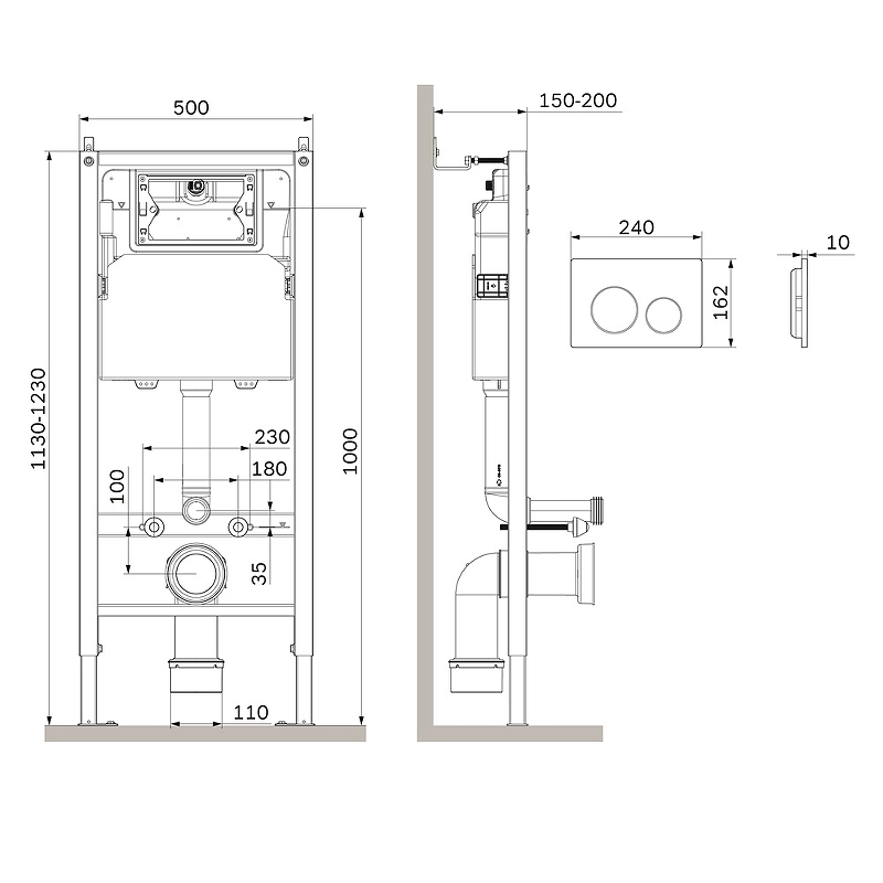 Инсталляция для унитаза Am.Pm PrimeFit I012709.0101 с клавишей, белый