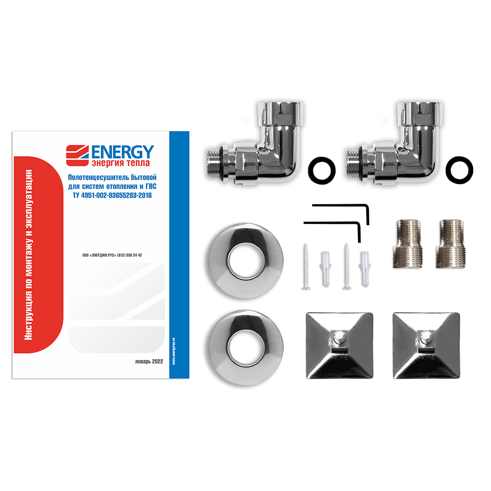 Полотенцесушитель водяной Energy Quadro EWTR0QUAD1005 50x100 хром