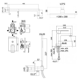 Душевой набор Paffoni Elle KITEL015NO071 черный матовый