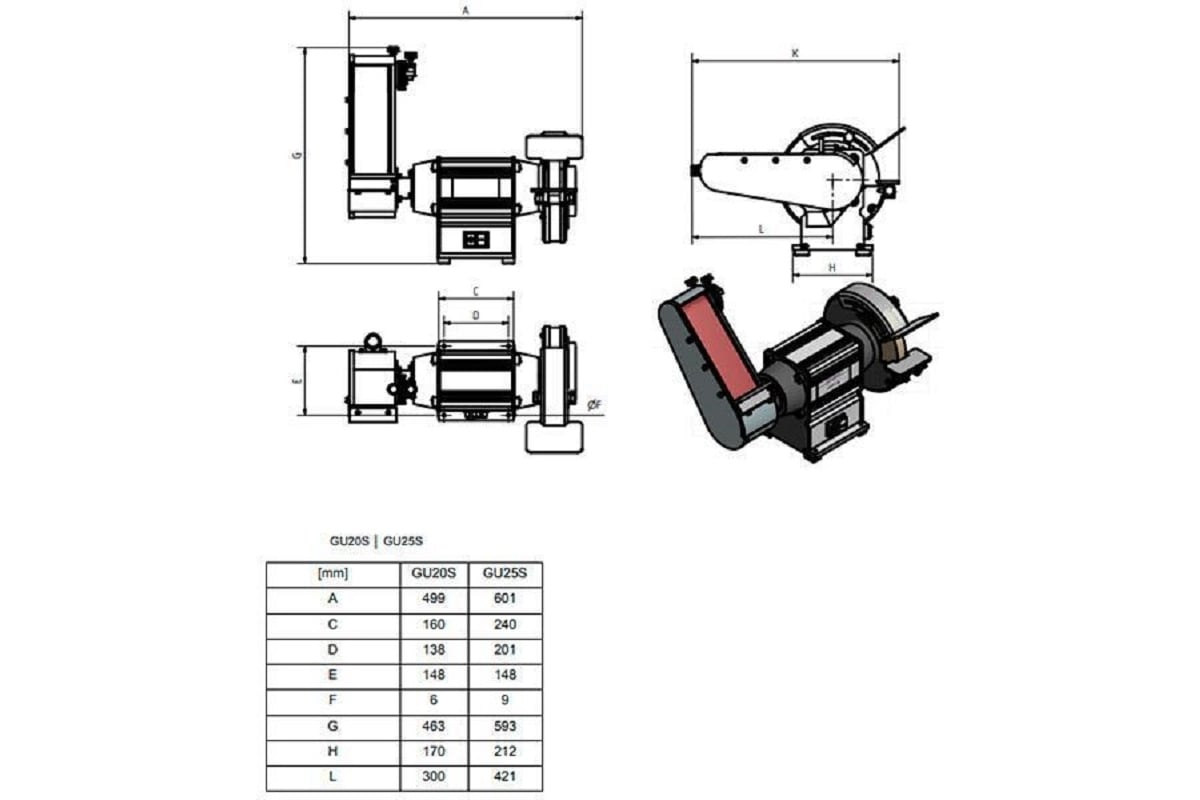 Точильно-шлифовальный станок Optimum OPTIgrind GU25S 3101580