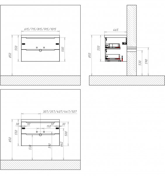 Тумба со столешницей BelBagno Etna 60 см Rovere Grigio