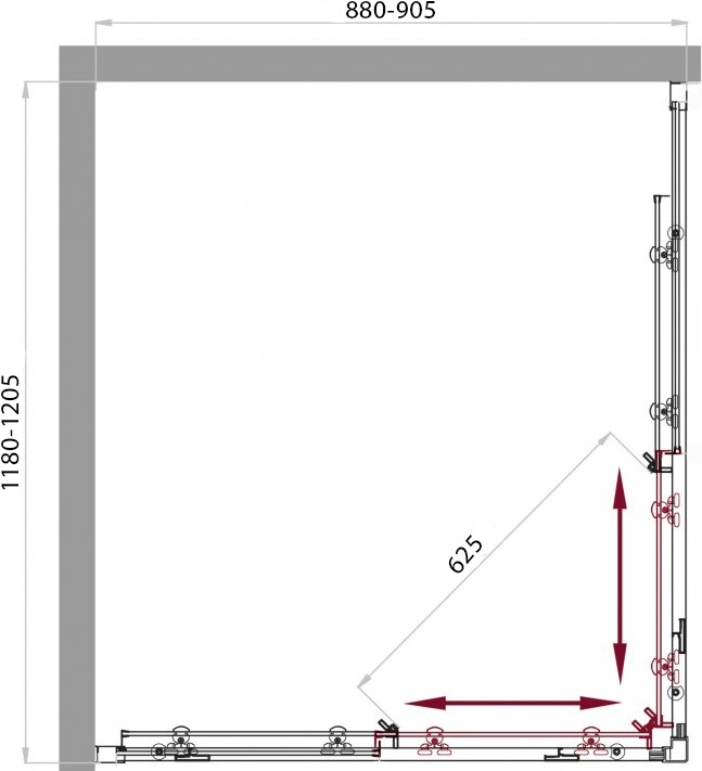 Душевой уголок BelBagno Sela SELA-AH-2-120/90-Ch-Cr 120x90 текстурированный