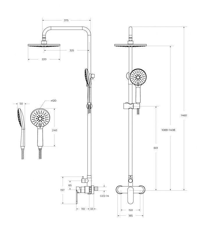 Душевая стойка Cezares STYLUS-CD