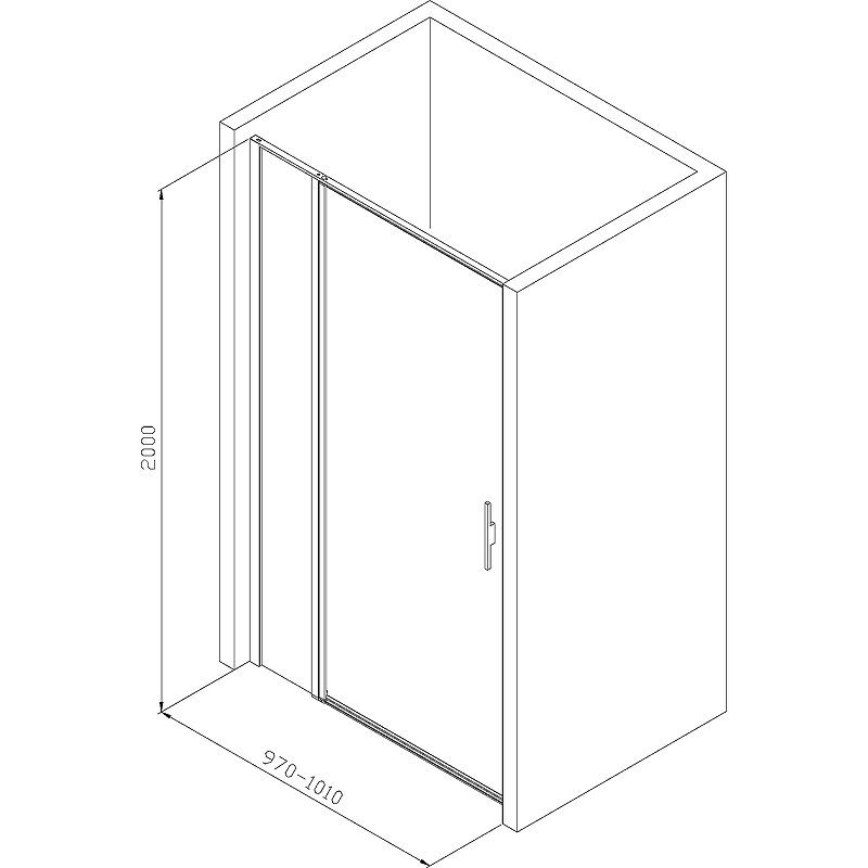 Душевая дверь Allen Bray Priority 100x200 3.31005.BA прозрачная, серебро браш