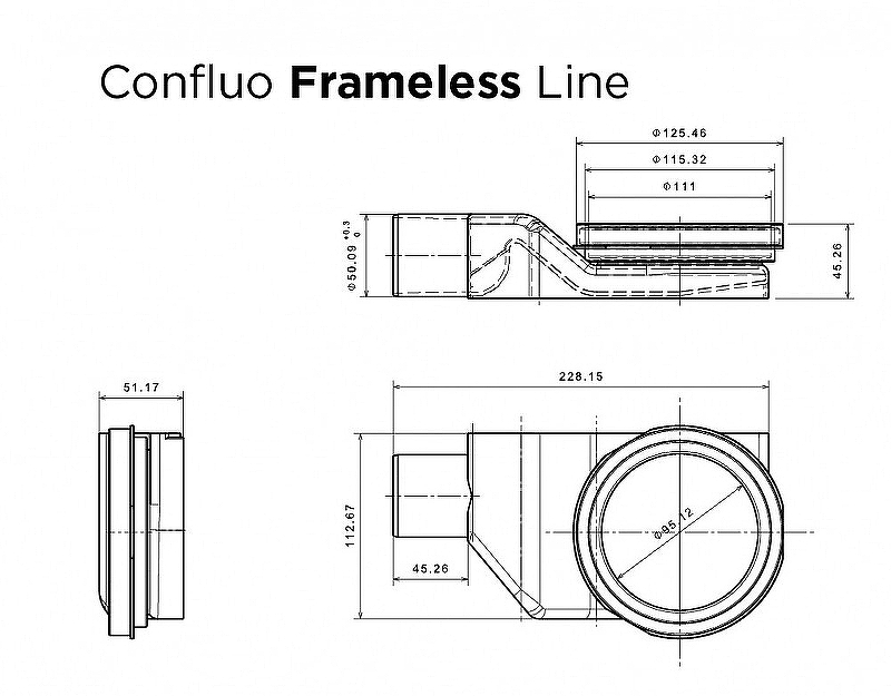 Душевой лоток Pestan Confluo Frameless Line 550 золото глянец 13701221