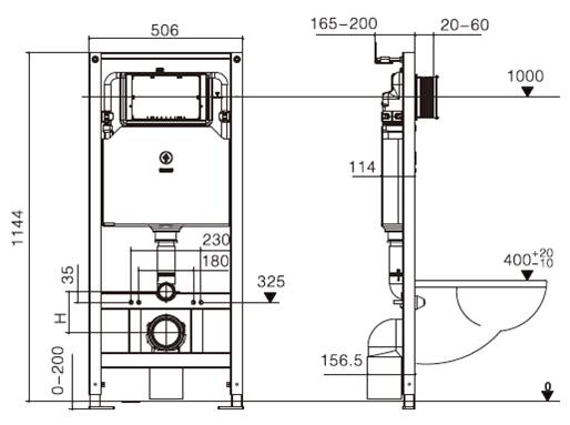 Комплект Weltwasser 10000010662 унитаз Heimbach 041 GL-WT + инсталляция + кнопка Amberg RD-BL