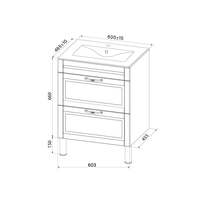 Тумба с раковиной Iddis Oxford 60 см синий OXF60N0i95K