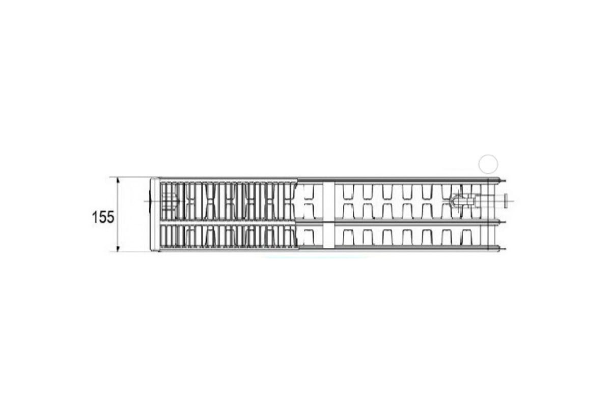 Радиатор ELSEN ERV 33, 155х200х1600, RAL 9016, белый ERV330216