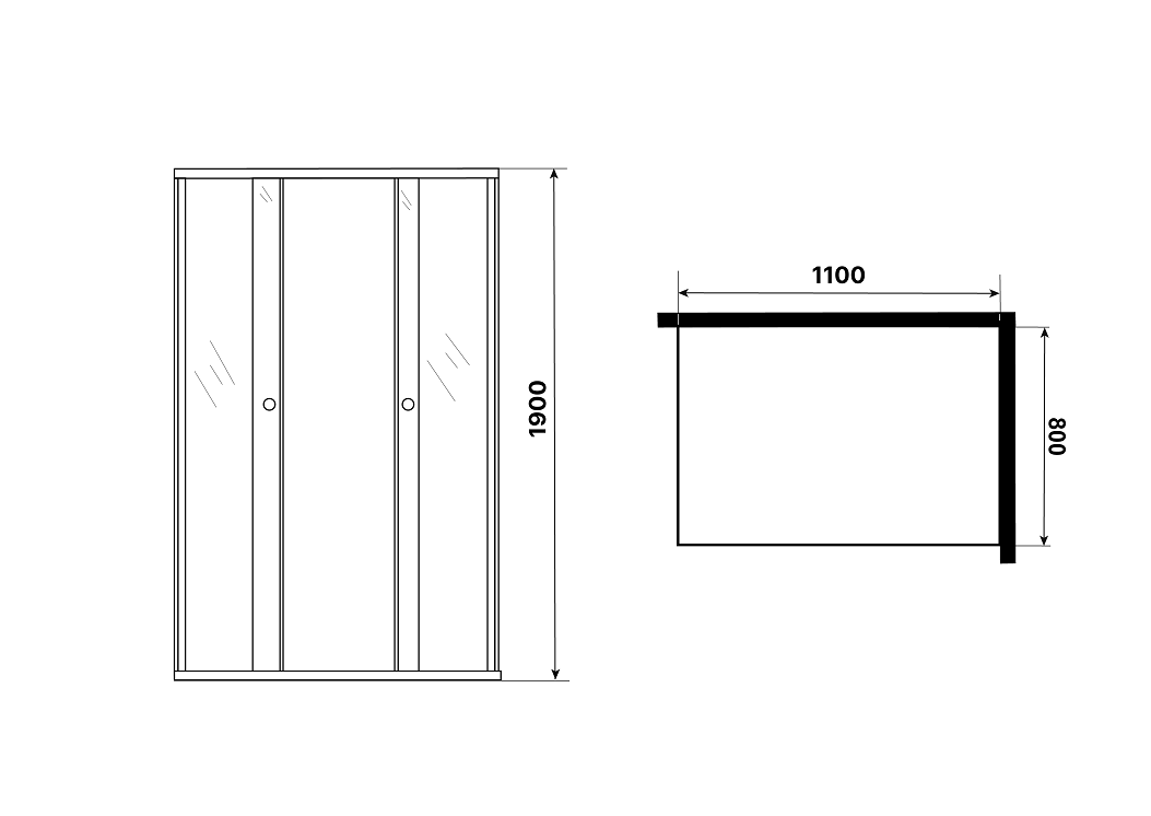 Душевой уголок Niagara Eco NG-1118-14QMT 110x80 стекло матовое, хром