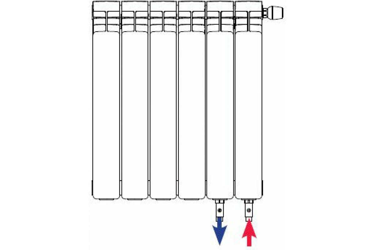 Биметаллический радиатор Rifar Base Ventil BVR 500 - 06