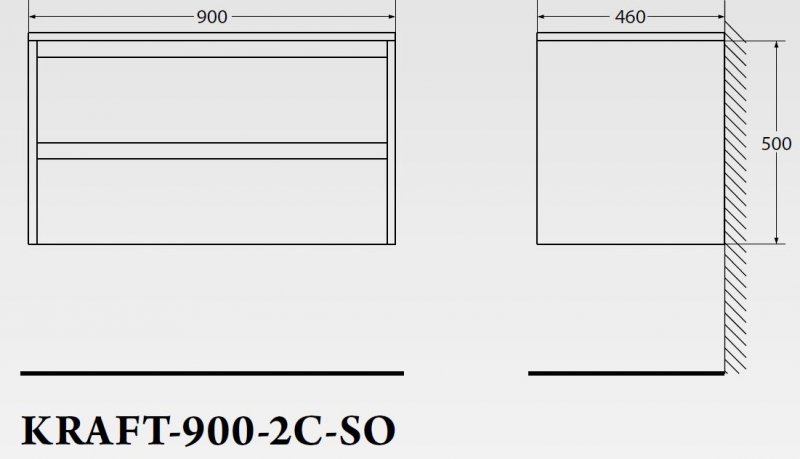 Тумба со столешницей BelBagno Kraft 90 см Bianco Opaco