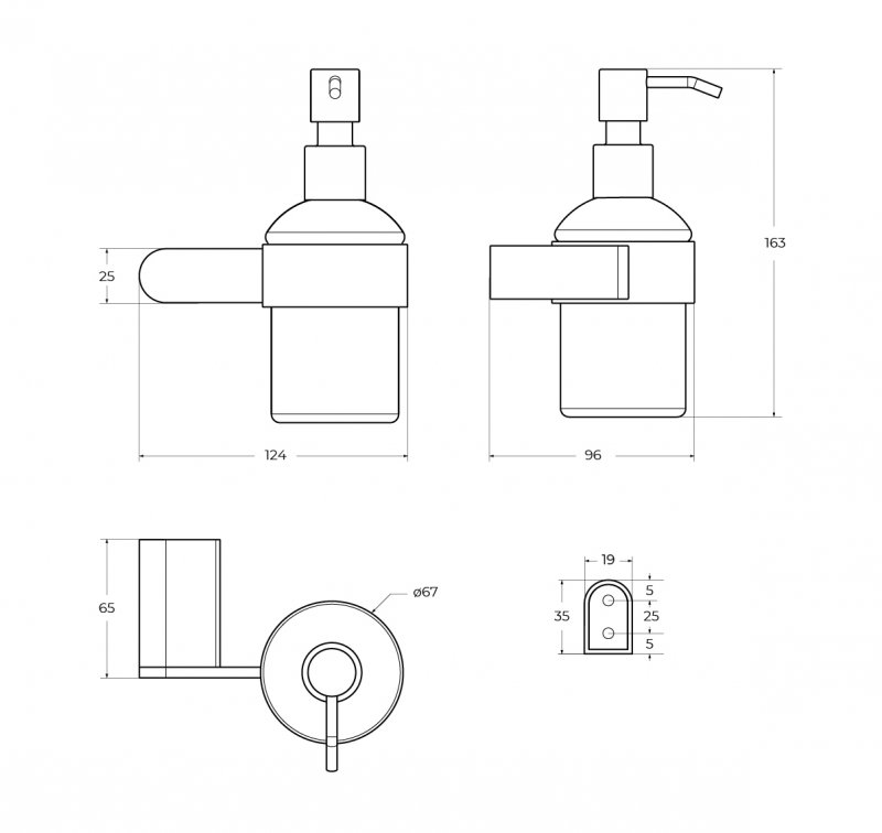 Дозатор жидкого мыла Cezares STYLUS-SOIS-V-01 хром