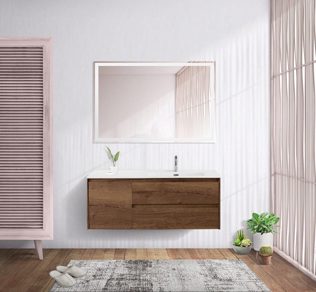 Мебель для ванной BelBagno Kraft 120 см, 2 ящика, 1 дверца, правая Rovere Tabacco