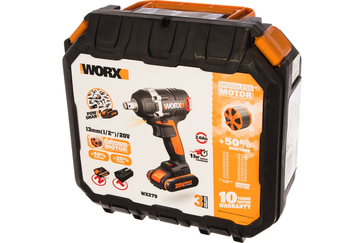 Аккумуляторный бесщеточный гайковёрт Worx WX279