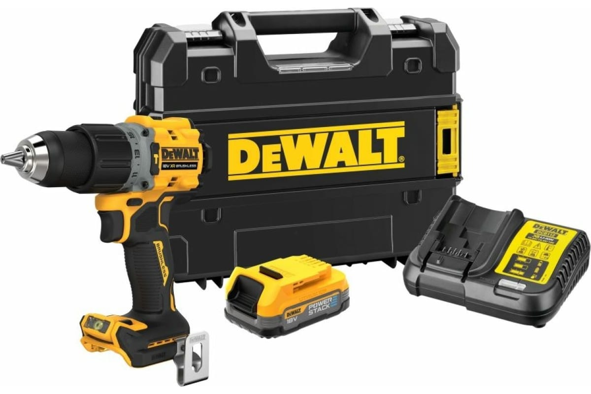 Ударная дрель-шуруповерт DeWalt Powerstack DCD805E1T-QW