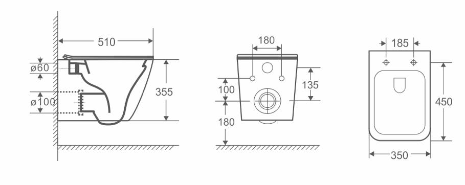 Подвесной унитаз Cerutti Mimi Aria CT8919 безободковый, с микролифтом, белый матовый