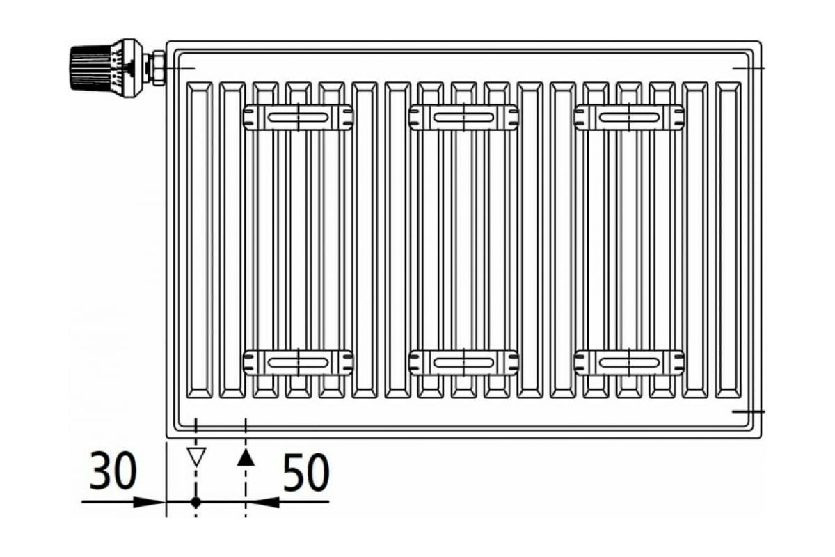 Радиатор Kermi otop FTV 33, 155х200х1200, R, RAL 9016 белый FTV330201201RXK