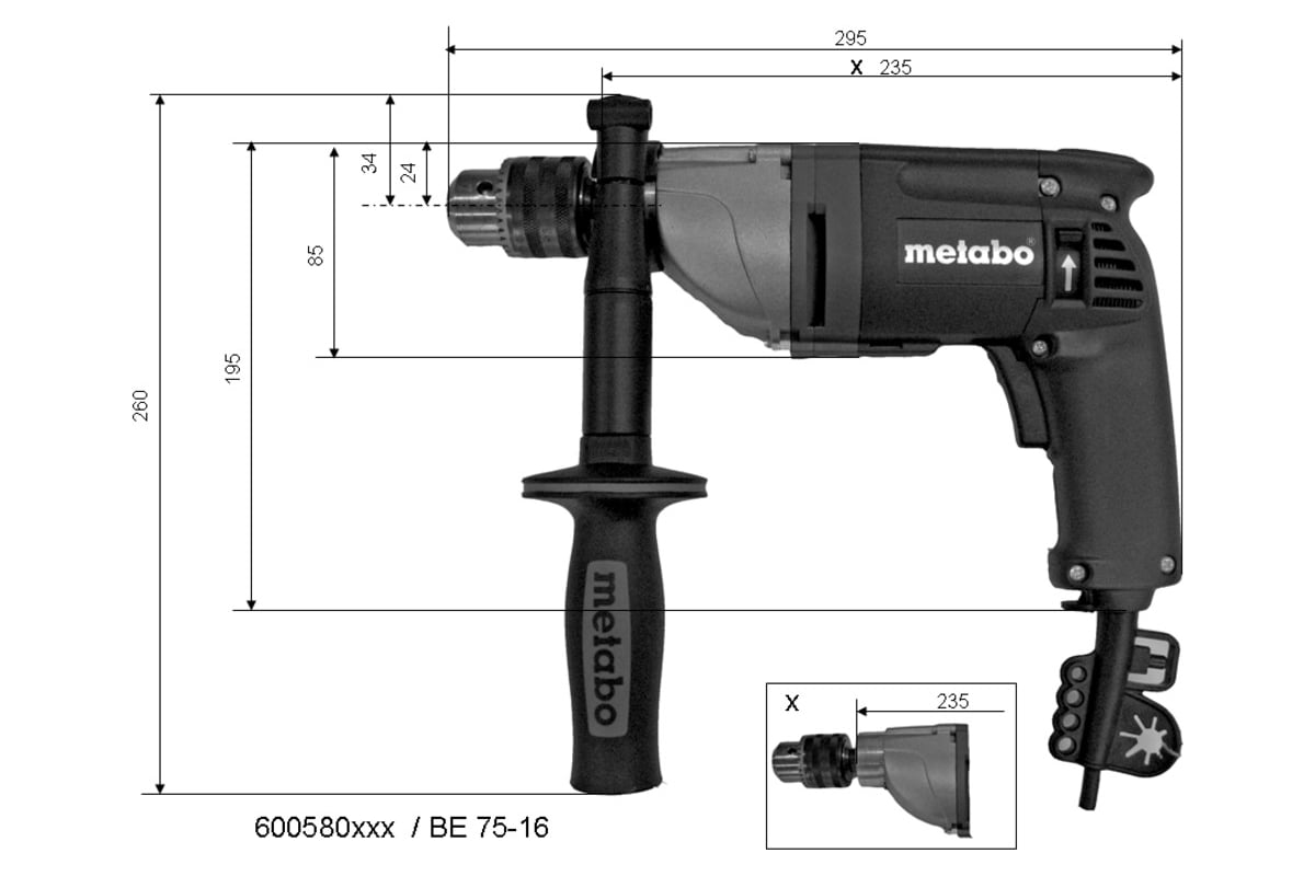 Дрель Metabo BE 75-16 600580000