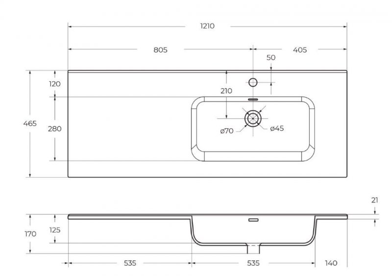 Тумба с раковиной BelBagno Kraft 120 см, 2 ящика, 1 дверца, правая Cemento Grigio