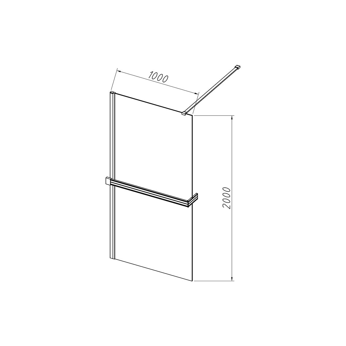 Душевая перегородка Vincea Walk-In VSW-4HR100CGB 100x200 черный, тонированное