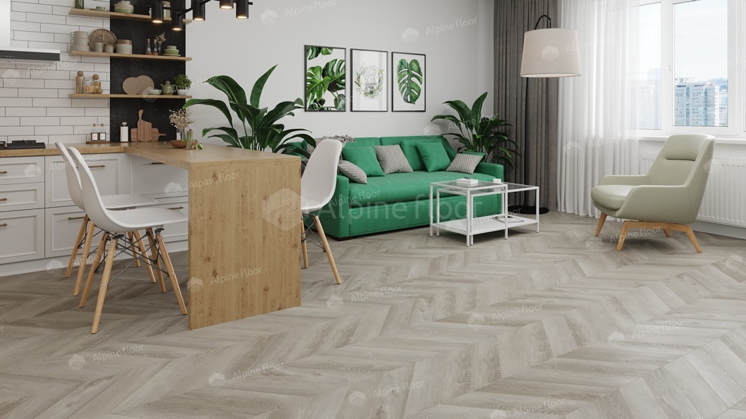 Виниловый ламинат Alpine Floor Chevron Alpine LVT Дуб Фантазия 555x127x2.5 мм, ECO 20-1B