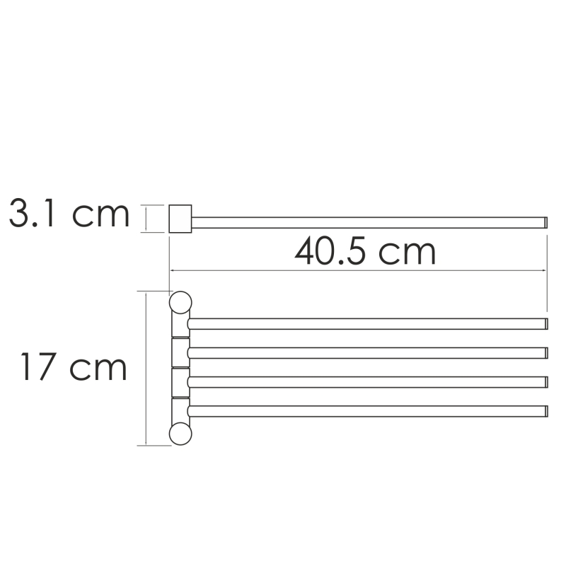 Полотенцедержатель WasserKRAFT K-1034NICKEL четверной, никель